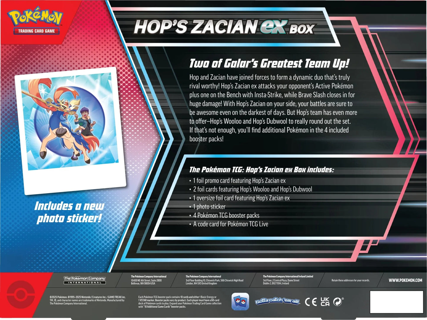 Pokémon TCG: Hop's Zacian ex Box