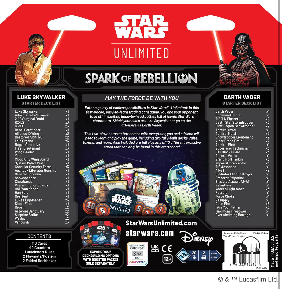 Star Wars: Unlimited Spark of Rebellion Two-Player Starter