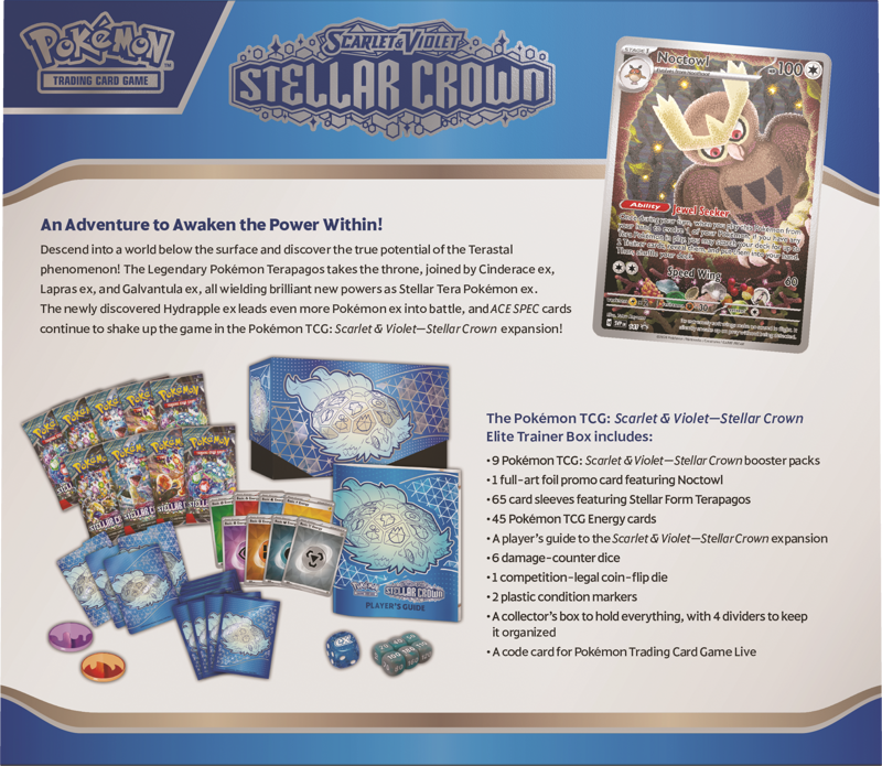 Pokémon TCG: Scarlet & Violet 7 - Stellar Crown - Elite Trainer Box